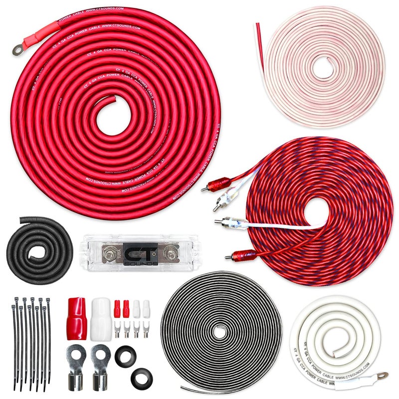 CT Sounds مجموعة تركيب أسلاك مكبر الصوت كاملة من CT Sounds 4 Gauge CCA، AMPKIT-4GA-PRO - Image 1